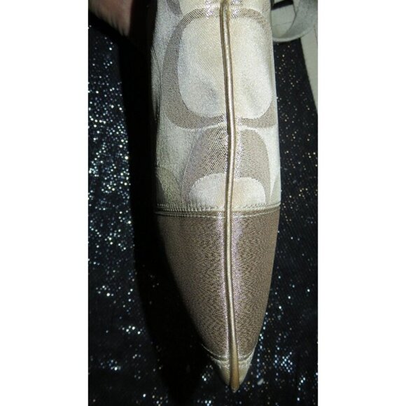 Coach 2008 Cursive Creed Shimmer Gold Studs Swingpack Crossbody Limited Edition - Picture 5 of 14